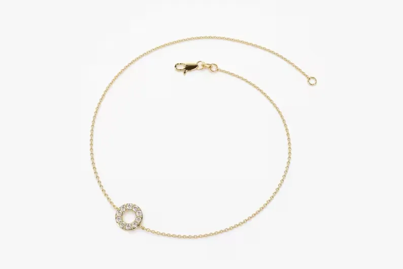 0.09CTW Moissanite Round Disc Diamond Bracelet