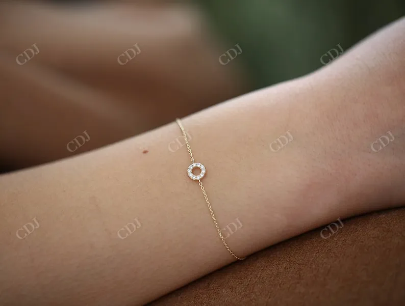 0.09CTW Moissanite Round Disc Diamond Bracelet