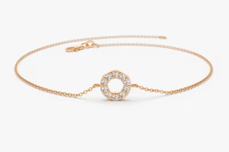 0.09CTW Moissanite Round Disc Diamond Bracelet