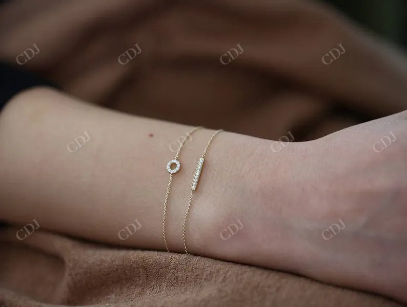 0.09CTW Moissanite Round Disc Diamond Bracelet