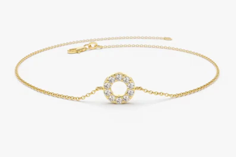 0.09CTW Moissanite Round Disc Diamond Bracelet