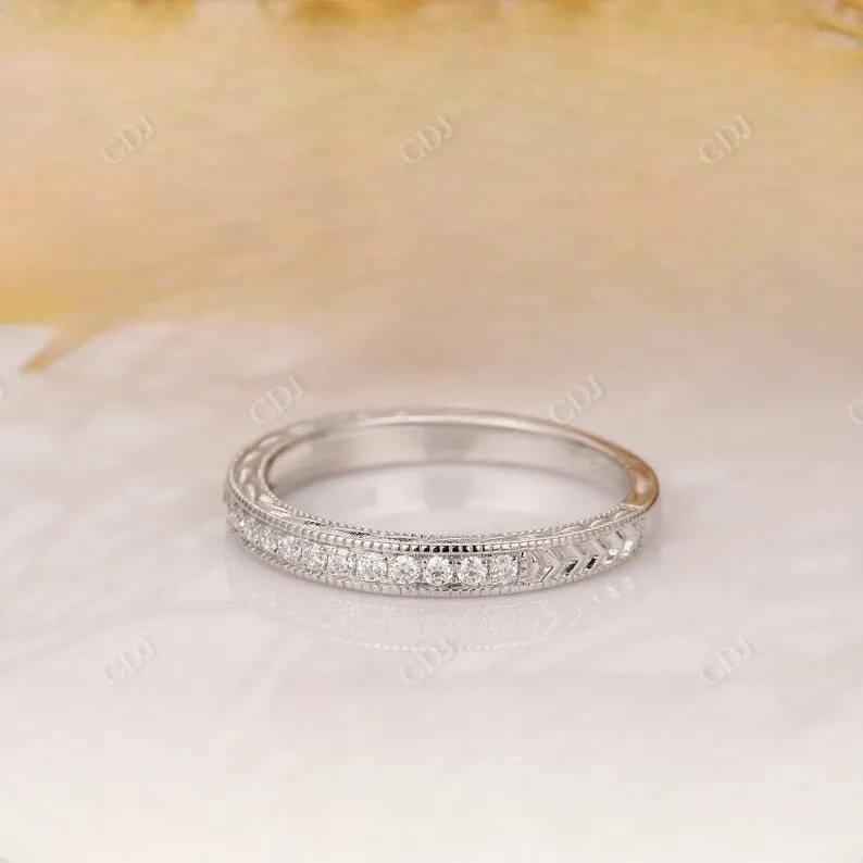 0.19CT Round Cut Real Diamond Matching Wedding Band
