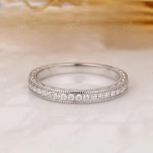 0.19CT Round Cut Real Diamond Matching Wedding Band
