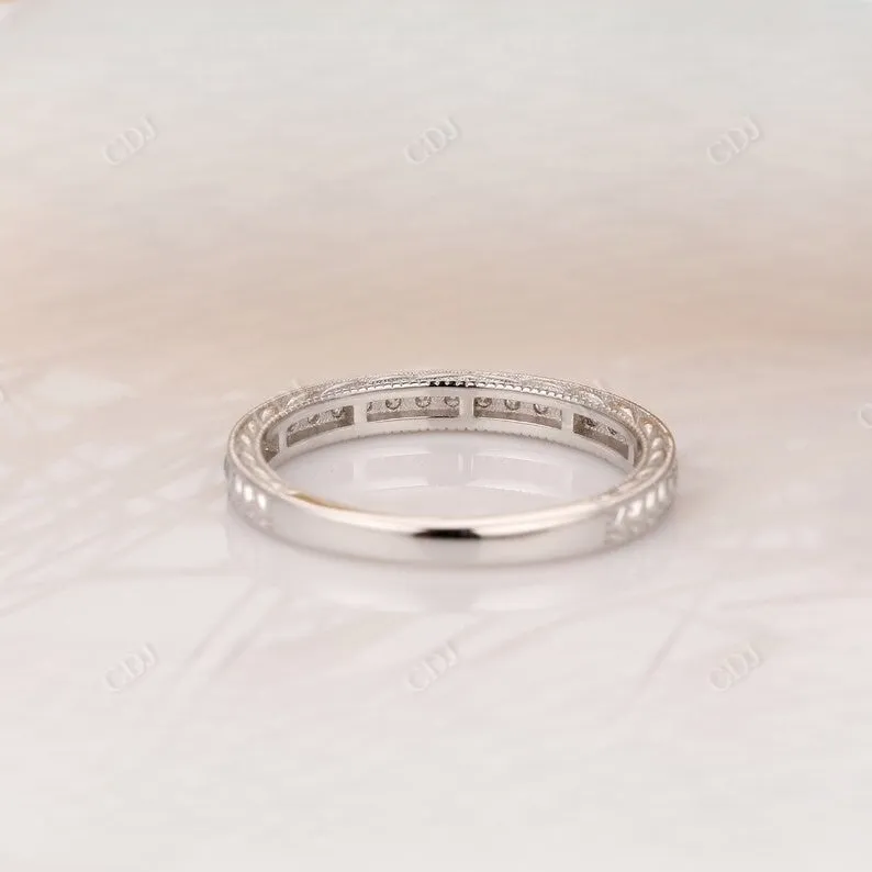 0.19CT Round Cut Real Diamond Matching Wedding Band
