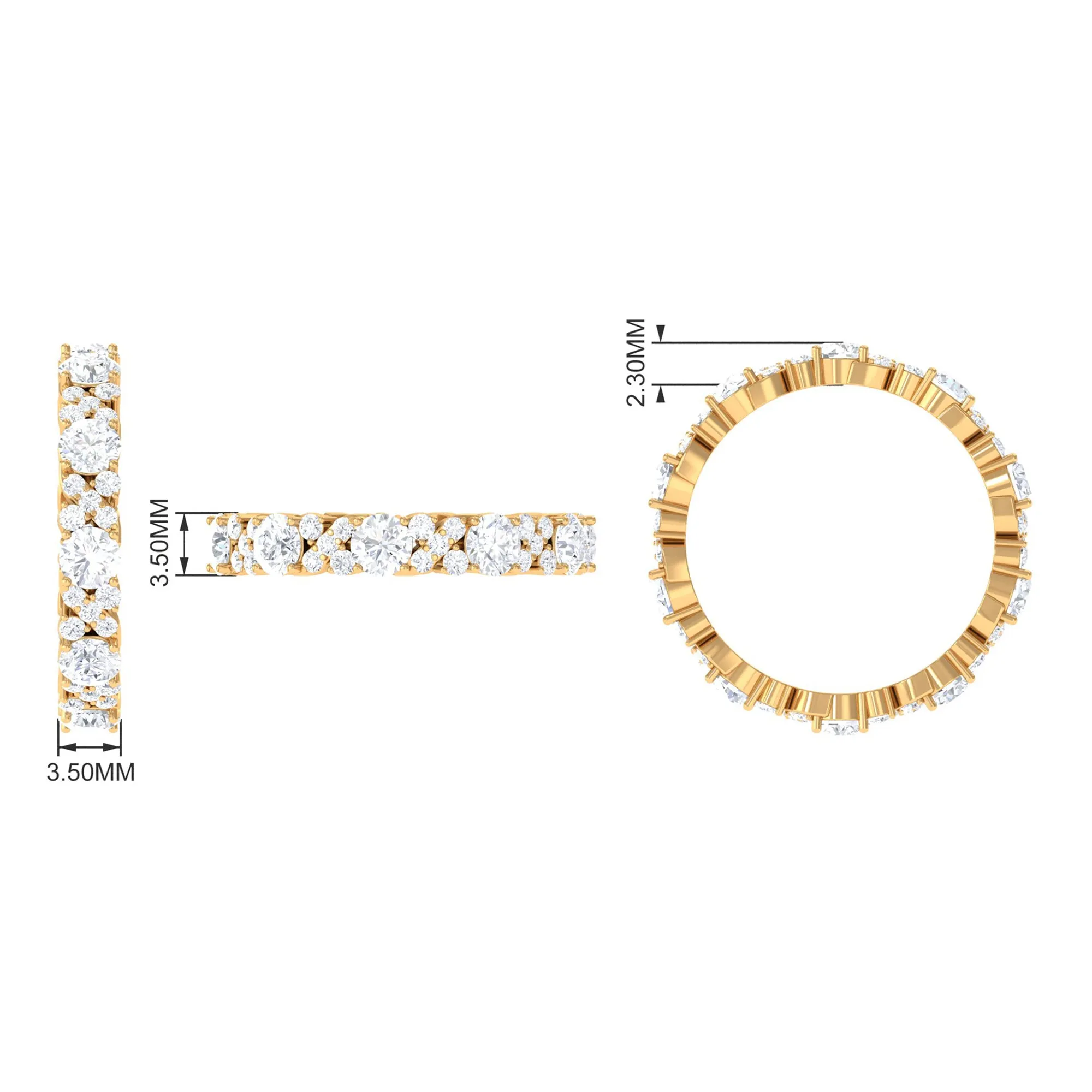 1 CT Elegant Cubic Zirconia Eternity Ring