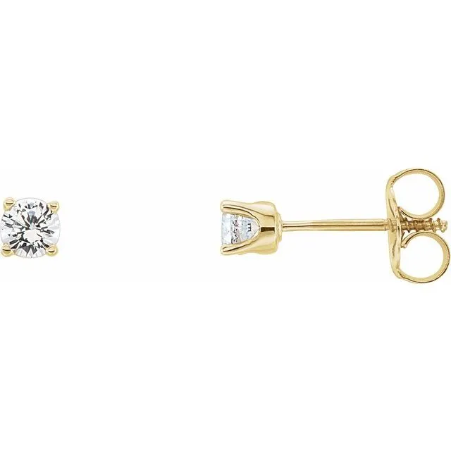 14k Gold 3mm Round Birthstone Youth Screw Back Earrings