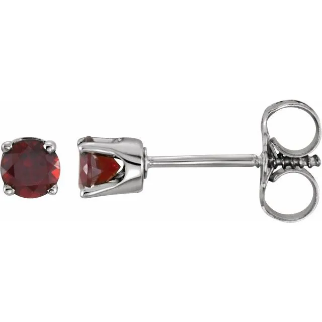14k Gold 3mm Round Birthstone Youth Screw Back Earrings