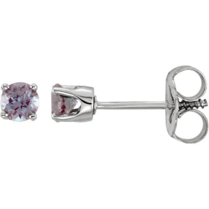 14k Gold 3mm Round Birthstone Youth Screw Back Earrings