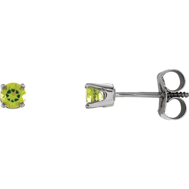 14k Gold 3mm Round Birthstone Youth Screw Back Earrings