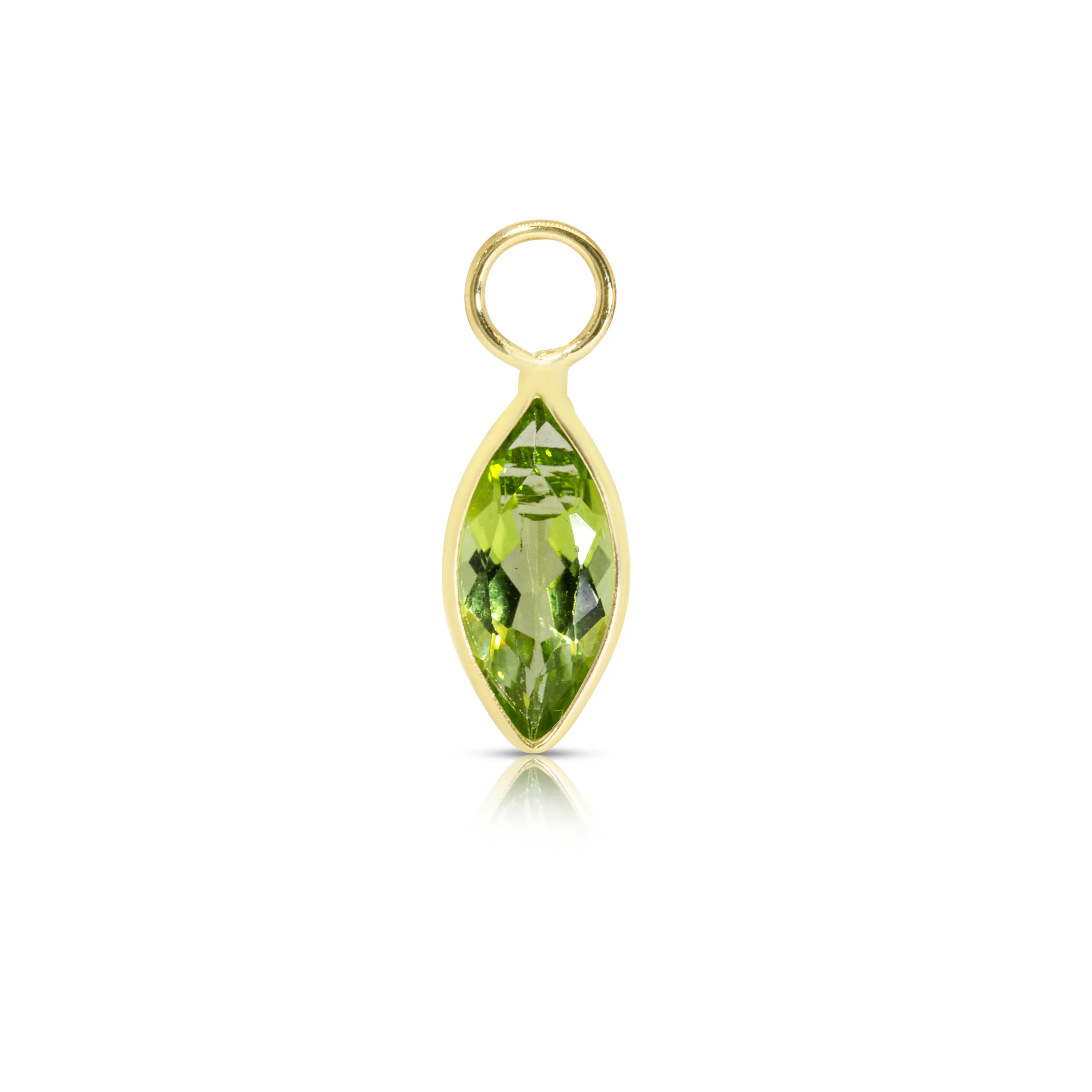 14K Gold Peridot Marquise Earring Charm