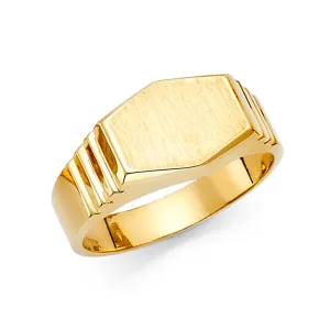 14K Hexa Signet Ring