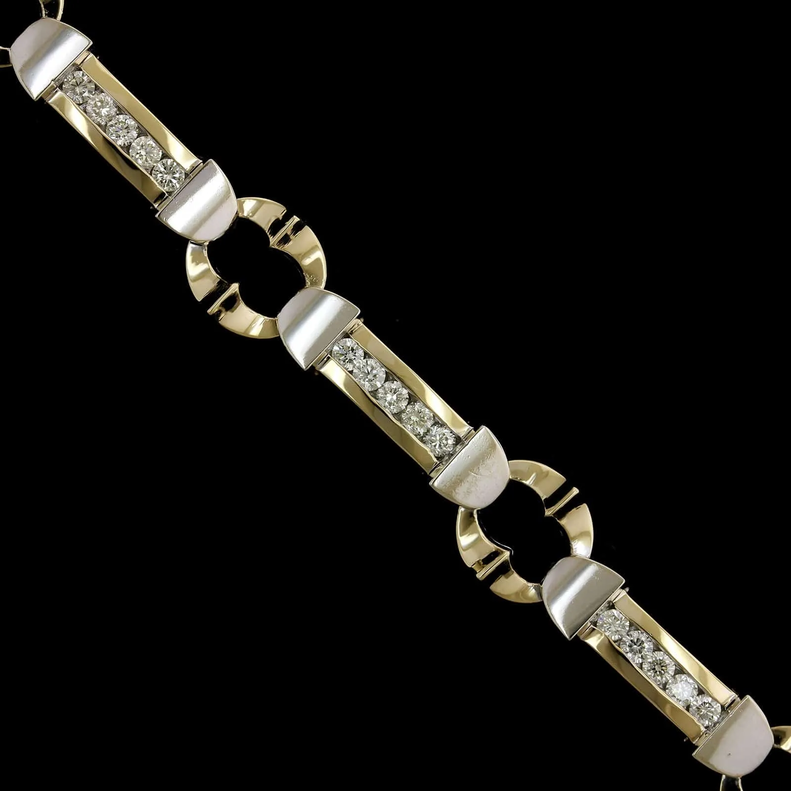 14K Two-tone Gold Estate Diamond Bracelet