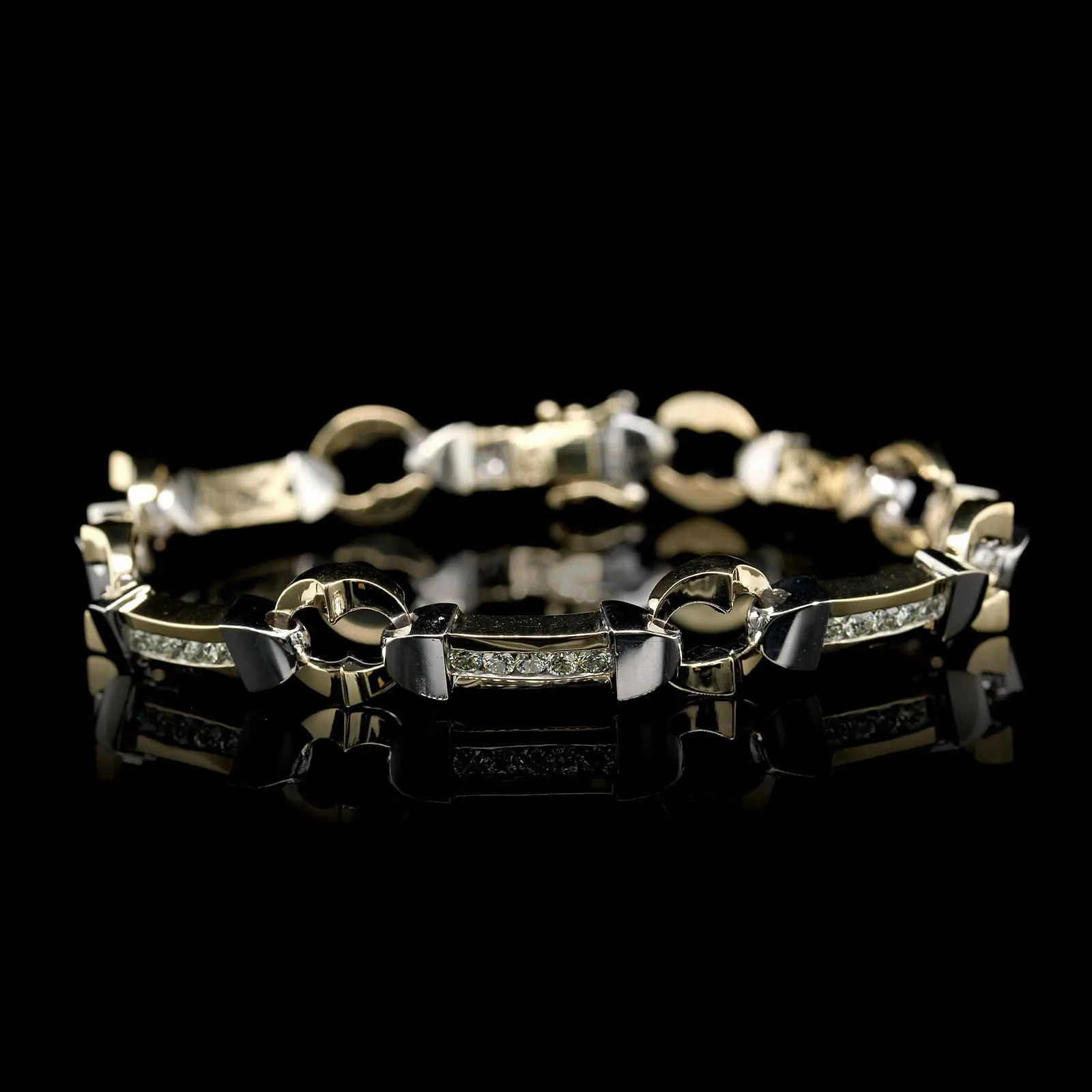 14K Two-tone Gold Estate Diamond Bracelet