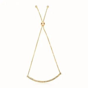 14k Yellow Gold Chain Bar Lariat Style Bracelet