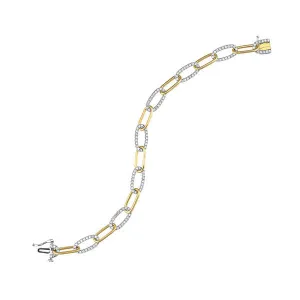 14Kt White Yellow Gold Diamond 1 1/2Ctw Bracelet