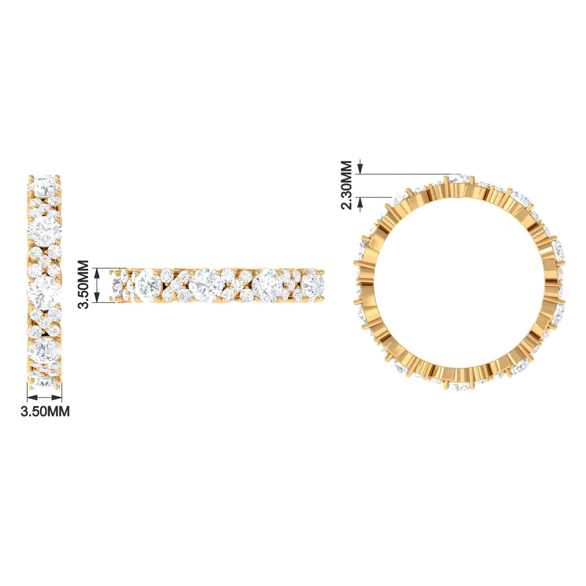 3 CT Elegant Simulated Diamond Eternity Ring
