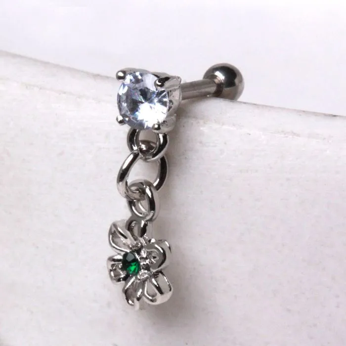 316L Stainless Steel Cartilage Earring with Flower Dangle