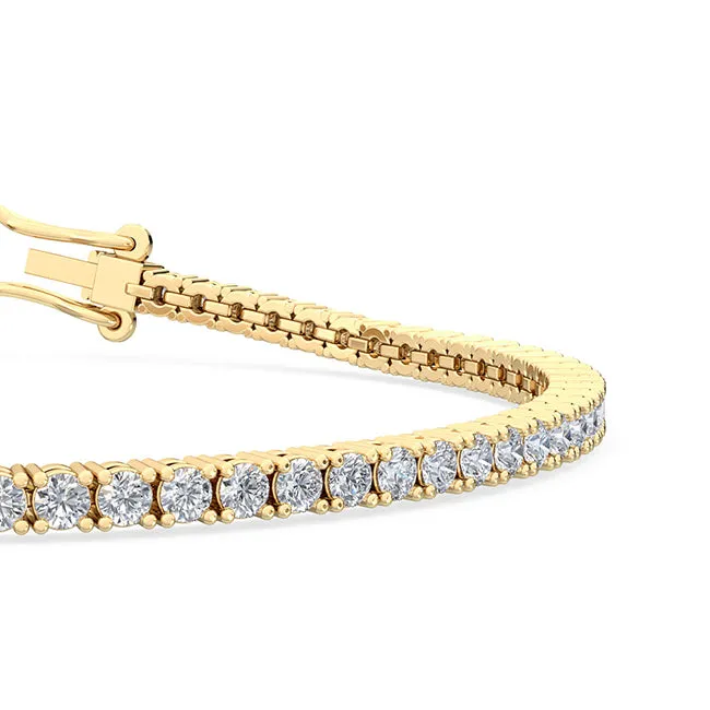 3ctw Round Brilliant Cut Lab-Grown Diamond Tennis Bracelet in 14k Gold