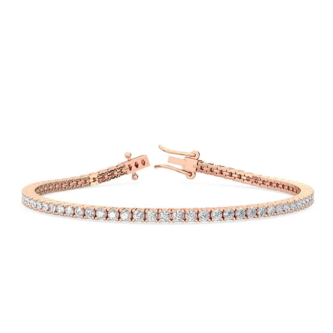 3ctw Round Brilliant Cut Lab-Grown Diamond Tennis Bracelet in 14k Gold
