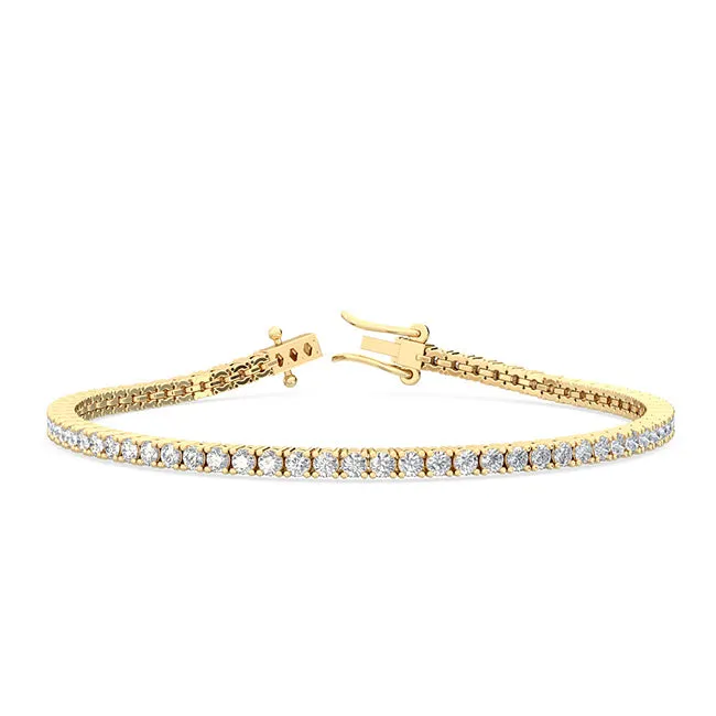 3ctw Round Brilliant Cut Lab-Grown Diamond Tennis Bracelet in 14k Gold