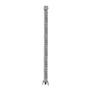 6.5ctw Round Brilliant Natural Diamond 11mm Cuban Chain Bracelet in 10k White Gold
