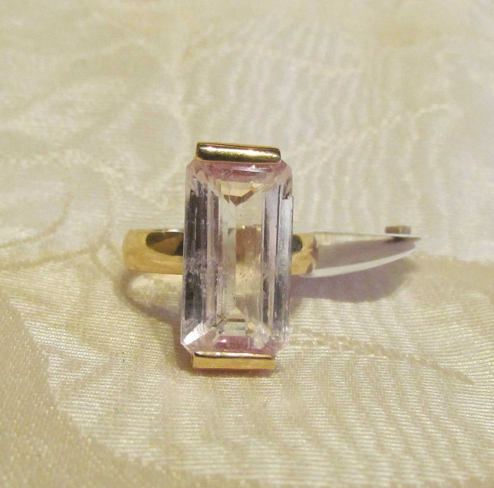 9.75ct Pink Kunzite 14Kt Gold Ring High Fashion Bruce Magnotti Cocktail Ring Fine Jewelry Size 7