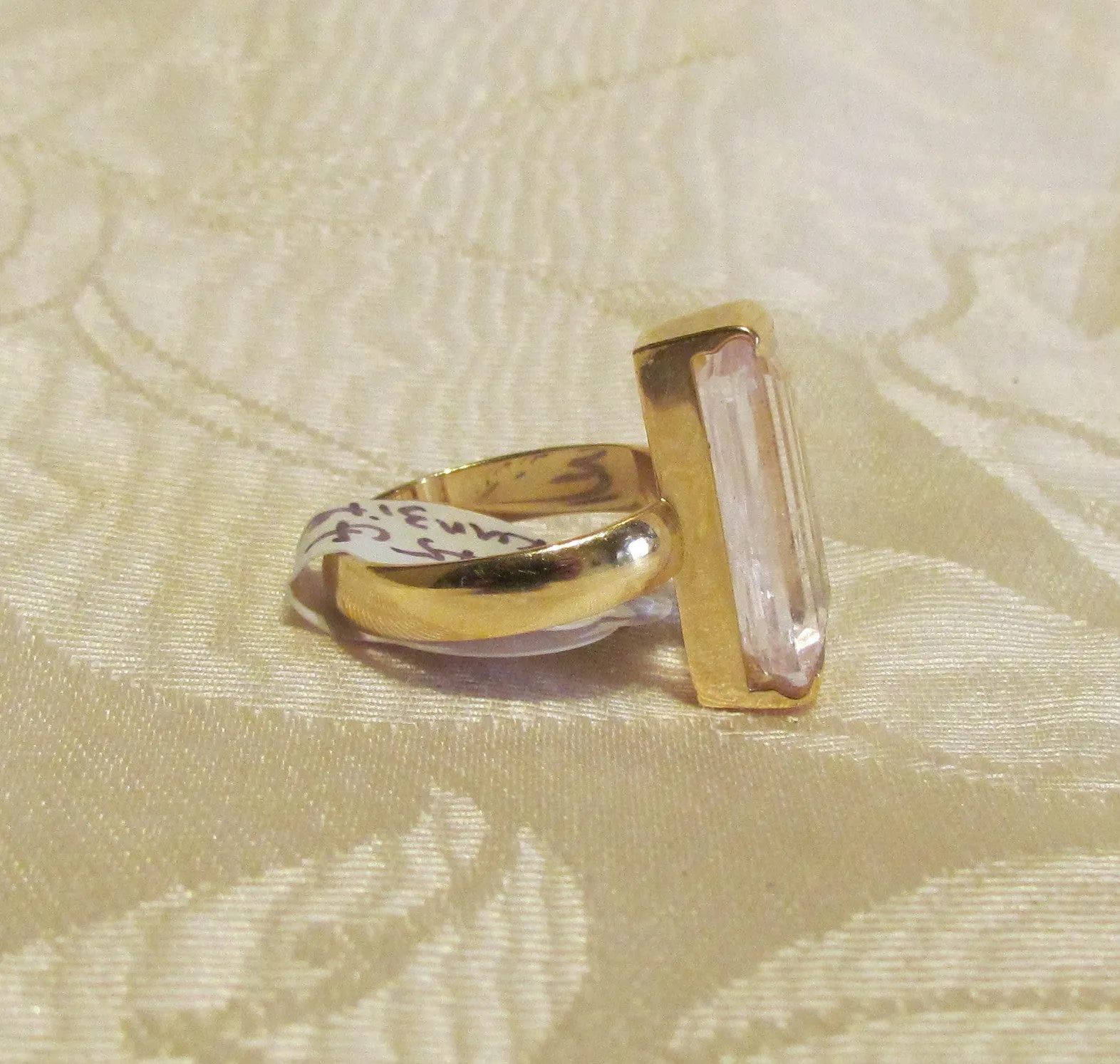 9.75ct Pink Kunzite 14Kt Gold Ring High Fashion Bruce Magnotti Cocktail Ring Fine Jewelry Size 7