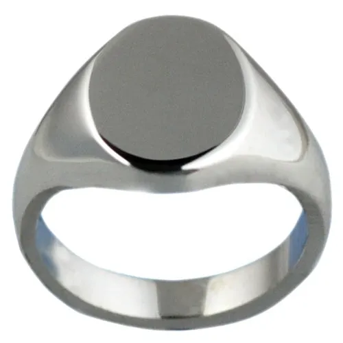 9925 Silver Plain Oval Signet Ring R152S00