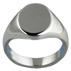 9925 Silver Plain Oval Signet Ring R152S00