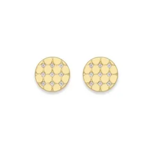 9ct Gold Round Satin Stud Earrings, Timeless Sparkle, 7mm, 0.90g, Gift Box Included