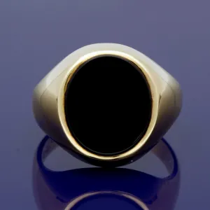 9ct Yellow Gold Onyx Oval Signet Ring