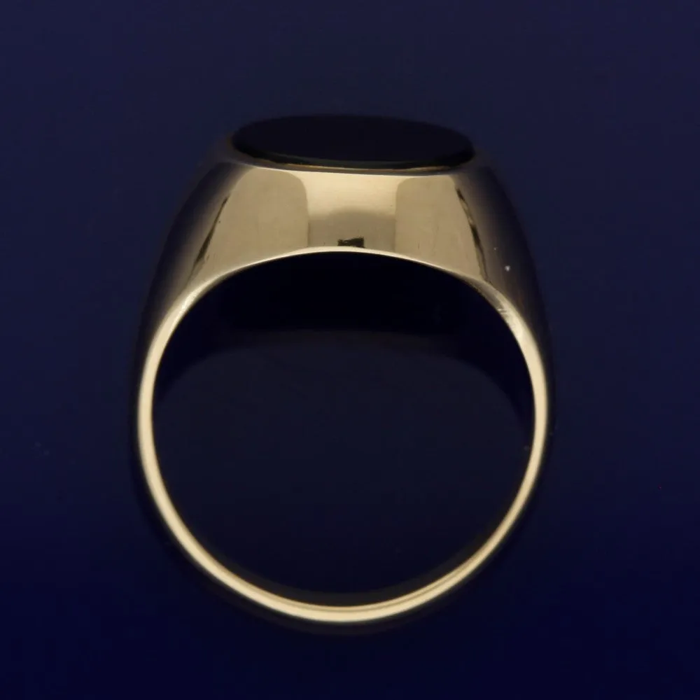 9ct Yellow Gold Onyx Oval Signet Ring