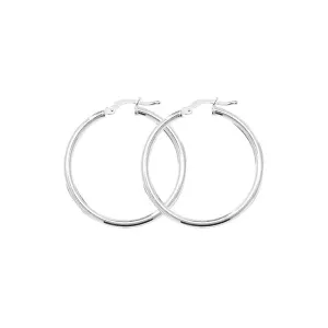 Acotis Silver Hoop Earrings Plain G5279