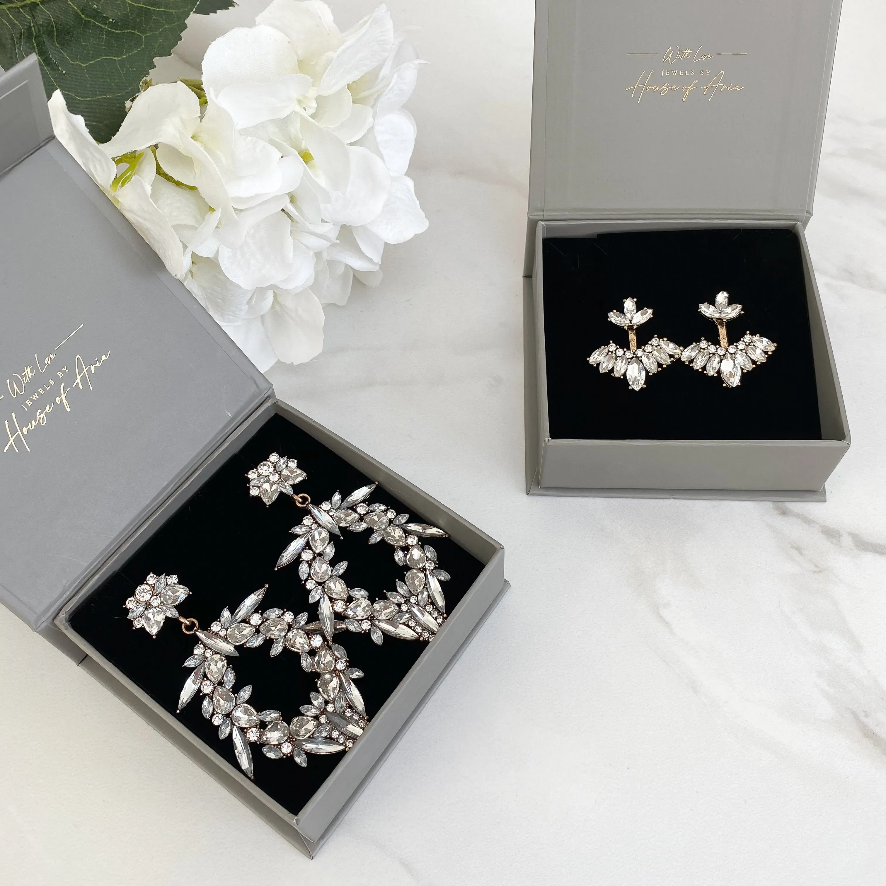 ADA Zirconia Crystal Gold Hoop Earrings