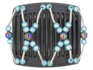 African Butterfly Chameleon Hair Comb - Beada Tube Black 18