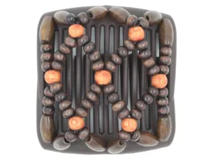 African Butterfly Chameleon Hair Comb - Ndebele Brown 23