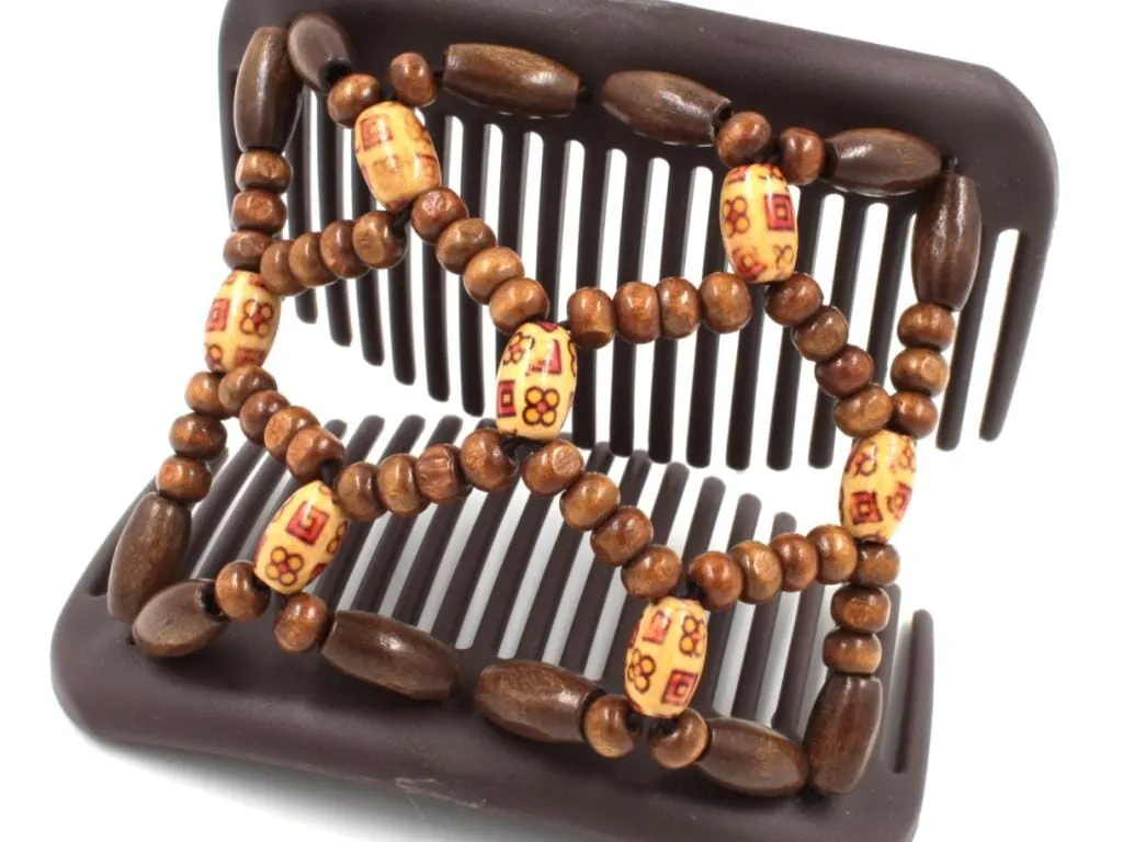 African Butterfly Hair Comb - Ndebele Brown 168
