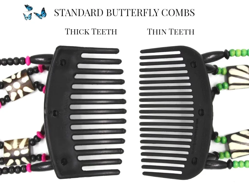 African Butterfly Hair Comb - Ndebele Brown 168