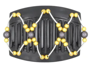 African Butterfly Thick Hair Comb - Beada Tube Black 58