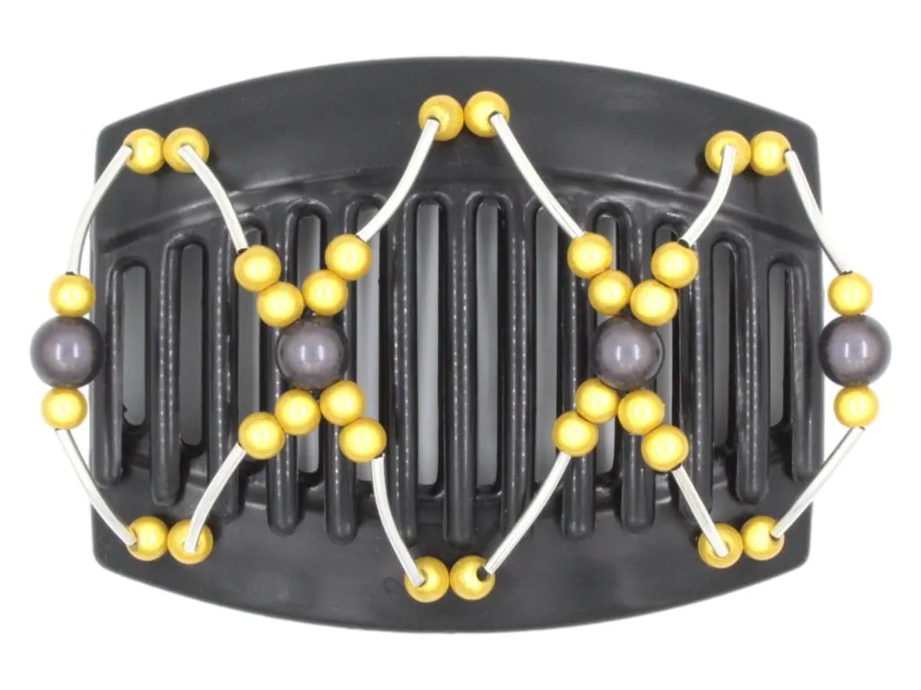 African Butterfly Thick Hair Comb - Beada Tube Black 58