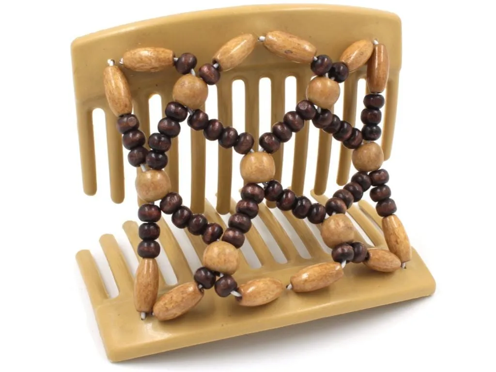 African Butterfly Thick Hair Comb - Ndebele Blonde 88