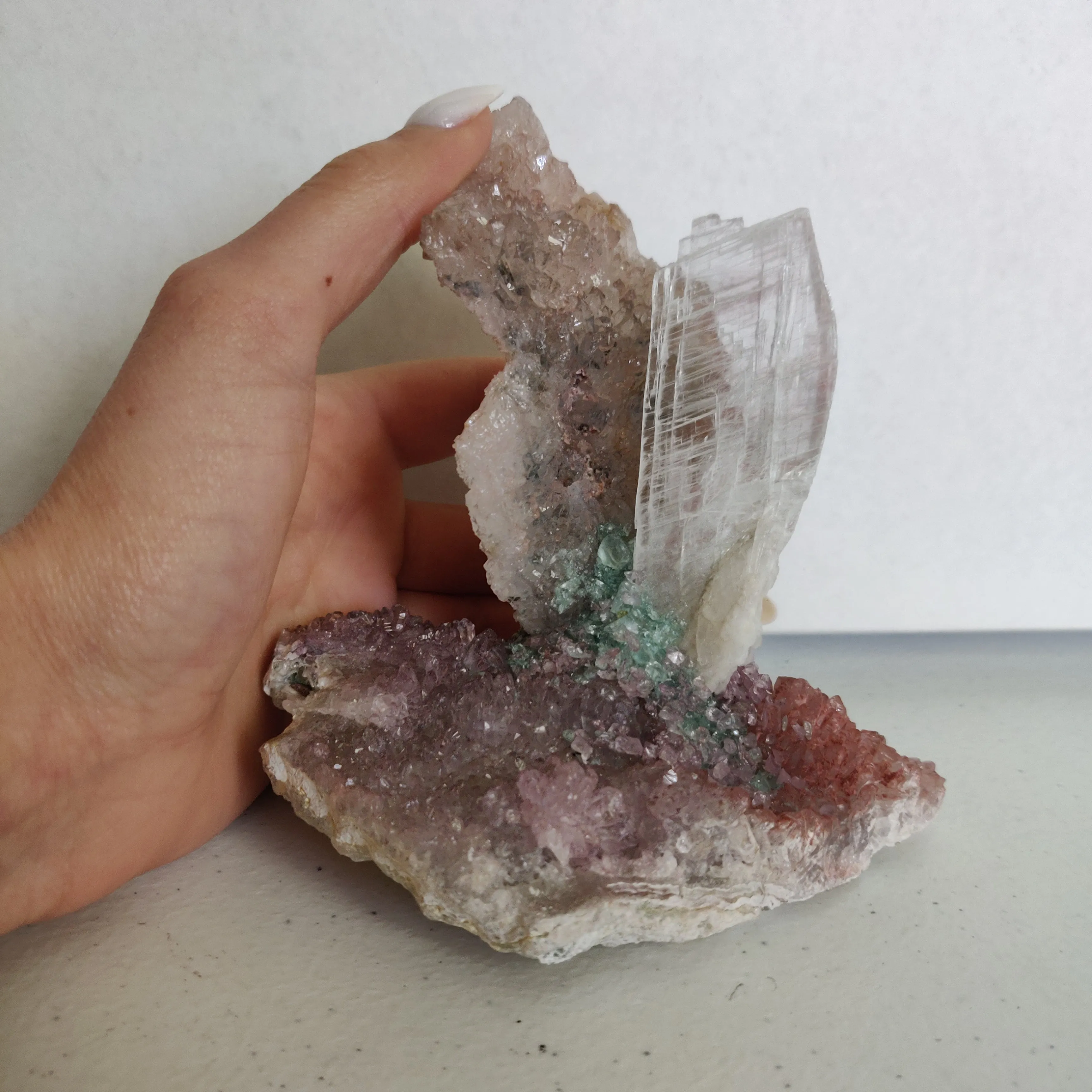 Amethyst & Selenite Sculpture (#4)