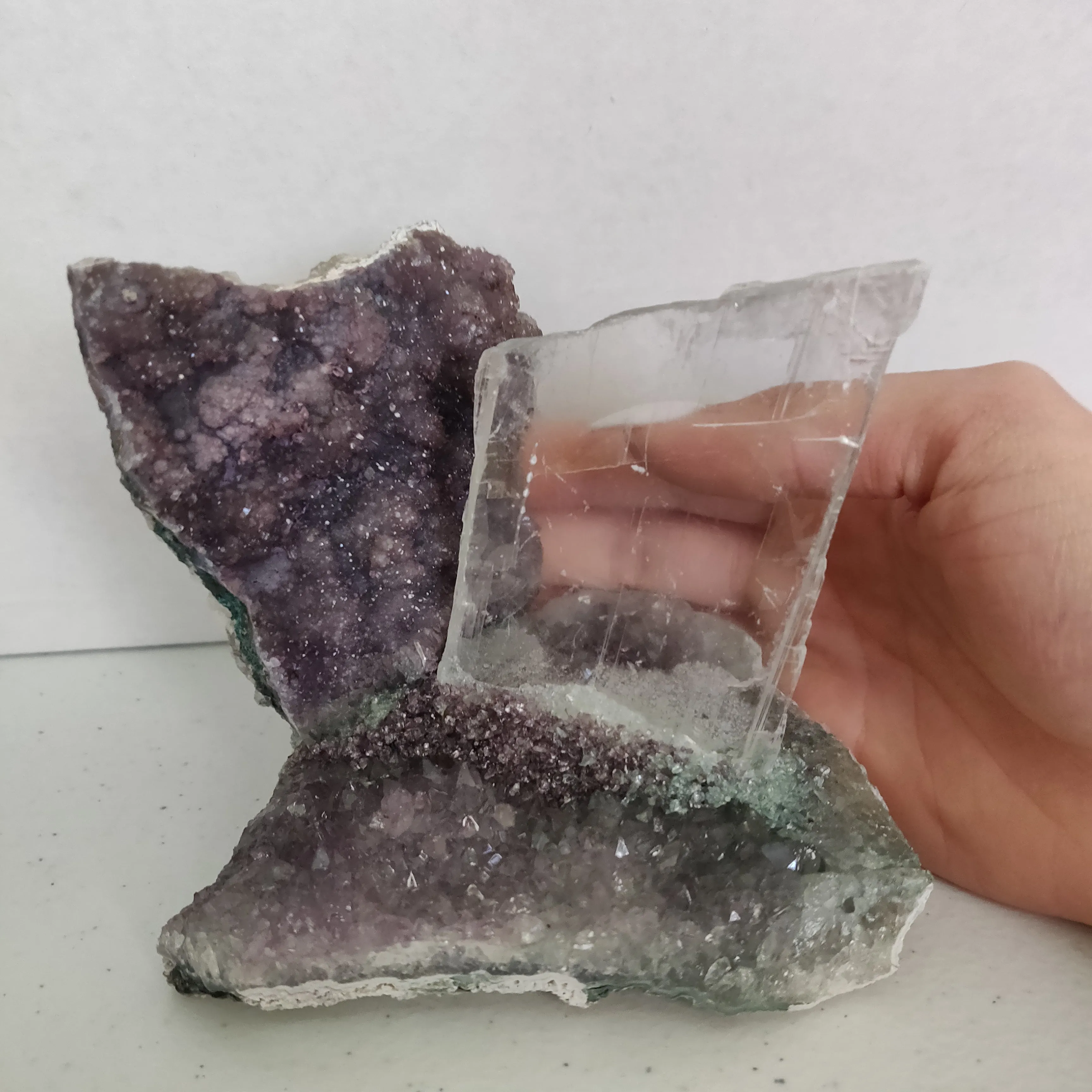 Amethyst & Selenite Sculpture (#6)