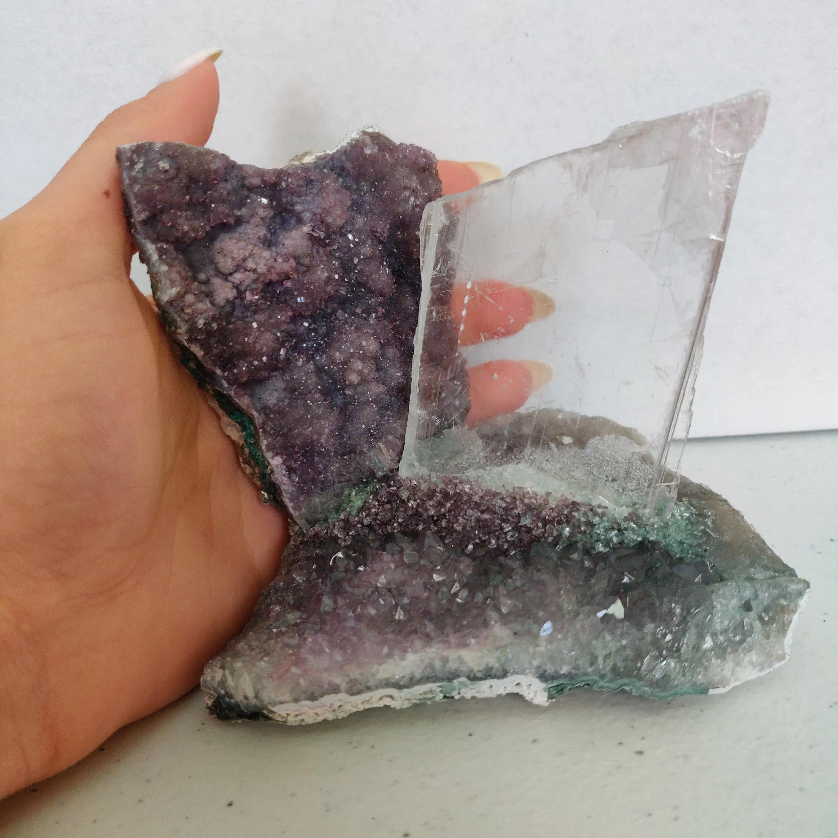 Amethyst & Selenite Sculpture (#6)