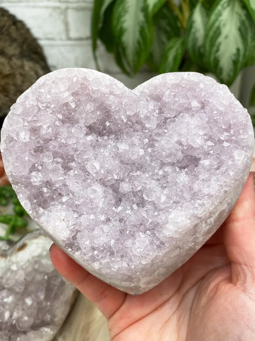 Amethyst Cluster Hearts