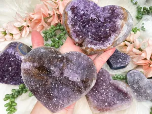 Amethyst Cluster Hearts