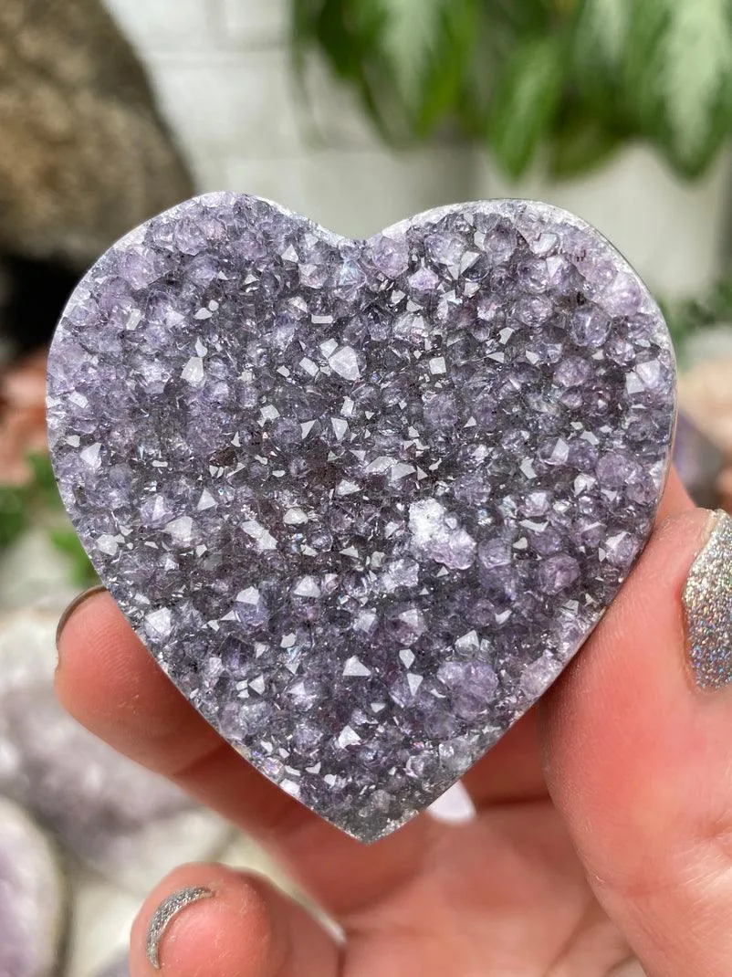 Amethyst Cluster Hearts