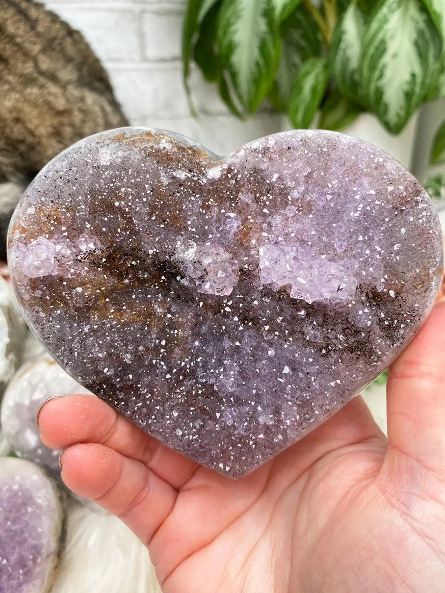 Amethyst Cluster Hearts