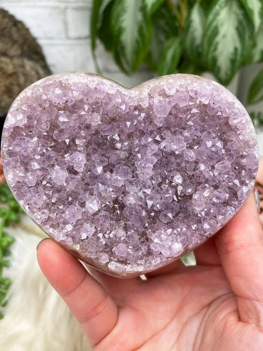 Amethyst Cluster Hearts