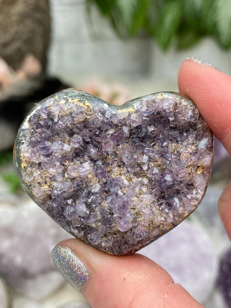 Amethyst Cluster Hearts